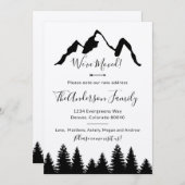 クラフト紙の引っ越しました山の招待状カード 招待状 (正面/裏面)
