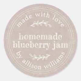クラフト紙の手作りブルーベリージャム缶詰ラベル ラウンドシール