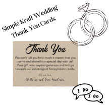 クラフト紙の結婚式+ゲストへのお礼+カード