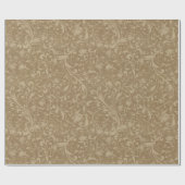 クラフト紙の花柄の葉のギフトの包装紙 ラッピングペーパー (フラット)