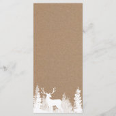 クラフト紙の鹿のクリスマスウェディングメニュー メニュー (裏面)