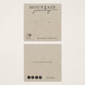 クラフト紙はっきりしたフォントタイポグラフィイヤリングホルダー (正面&裏面)