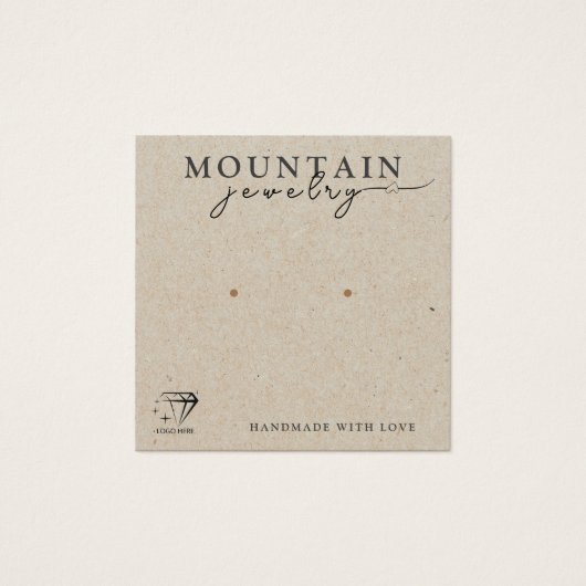 クラフト紙はっきりしたフォントタイポグラフィイヤリングホルダー (正面)