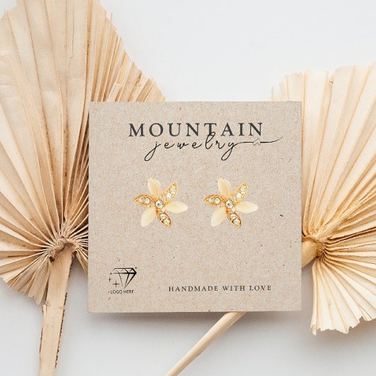 クラフト紙はっきりしたフォントタイポグラフィイヤリングホルダー