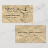 クラフト紙アップルスケッチ先生の名刺 予約カード (正面/裏面)