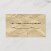 クラフト紙アップルスケッチ先生の名刺 予約カード (裏面)