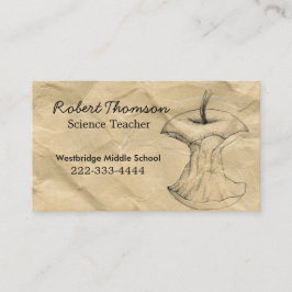 クラフト紙アップルスケッチ先生の名刺 予約カード