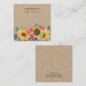 クラフト紙イヤリングディスプレイ |ひまわりフローラ スクエア名刺 (正面/裏面)