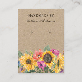 クラフト紙イヤリングディスプレイ |ひまわりフローラ 名刺