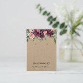 クラフト紙イヤリングディスプレイ |ブルゴーニュフローラ 名刺 (スタンド正面)