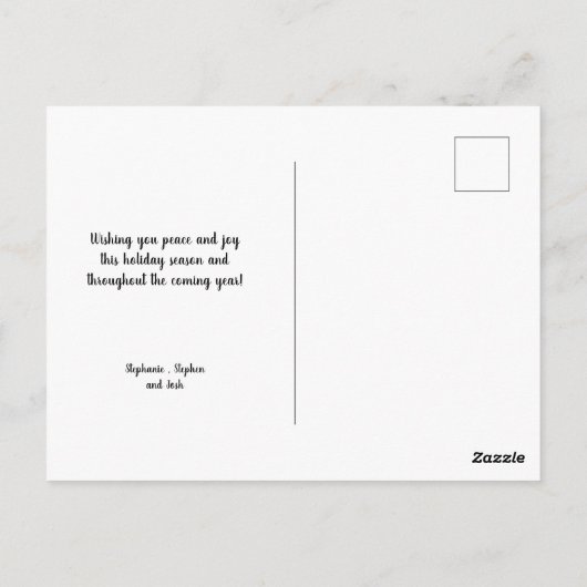 クラフト紙ウィンターグリーナリーニューホームハッピーホリデイ ポストカード (裏面)