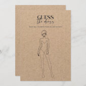 クラフト紙ウェディングシャワー推測ザドレスゲーム (正面/裏面)