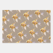 クラフト紙ウォーターカラーアクアリウム4 ラッピングペーパーシート (正面3)