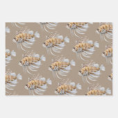 クラフト紙ウォーターカラーアクアリウム4 ラッピングペーパーシート (正面2)