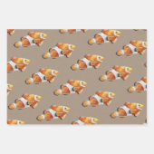 クラフト紙ウォーターカラーアクアリウム4 ラッピングペーパーシート (正面)