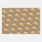 クラフト紙ウォーターカラーウミガメ&フィッシュ ラッピングペーパーシート (正面3)