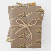 クラフト紙ウォーターカラーウミガメ&フィッシュ ラッピングペーパーシート (インサイチュ)