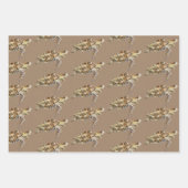 クラフト紙ウォーターカラーウミガメ&フィッシュ ラッピングペーパーシート (正面)