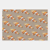 クラフト紙ウォーターカラーエンジェルフィッシュ ラッピングペーパーシート (正面3)