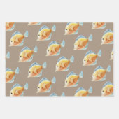 クラフト紙ウォーターカラーエンジェルフィッシュ ラッピングペーパーシート (正面2)