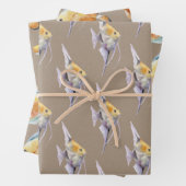 クラフト紙ウォーターカラーエンジェルフィッシュ ラッピングペーパーシート (インサイチュ)