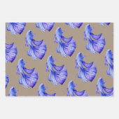 クラフト紙ウォーターカラークラウンテールベッタフィッシュ ラッピングペーパーシート (正面3)