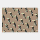 クラフト紙ウォーターカラートロピカルトゥカンパロツ ラッピングペーパーシート (正面2)