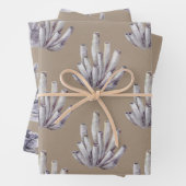 クラフト紙ウォーターカラーマルベリーコーラルリーフ ラッピングペーパーシート (インサイチュ)