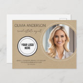 クラフト紙カスタマイズ実在可能エテートマーケティング ポストカード (正面/裏面)