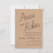 クラフト紙カスタムスクリプト結婚式招待状 招待状 (正面)