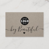 クラフト紙カスタムロゴありがとうございま自然す 名刺 (裏面)