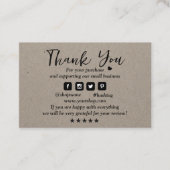 クラフト紙カスタムロゴありがとうございま自然す 名刺 (正面)