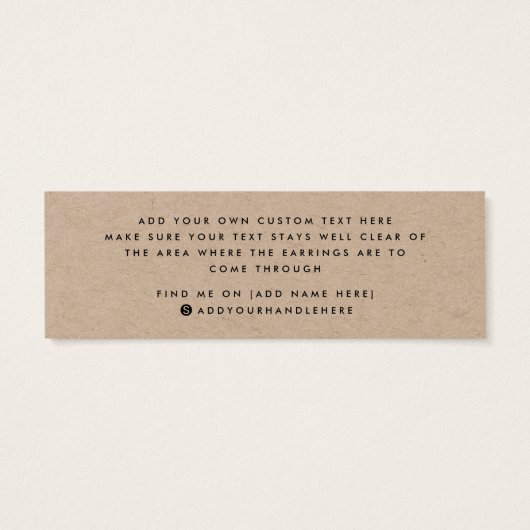 クラフト紙カスタムロゴのスタッドイヤリングディスプレイカード (裏面)