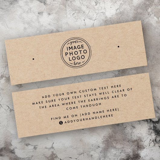 クラフト紙カスタムロゴのスタッドイヤリングディスプレイカード