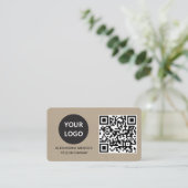 クラフト紙カスタムロゴモダンスタイリッシュ 名刺 (スタンド正面)