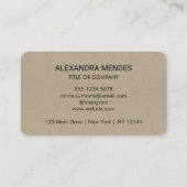 クラフト紙カスタムロゴモダンスタイリッシュ 名刺 (裏面)