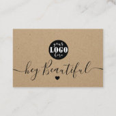 クラフト紙カスタムロゴ感謝していユー名刺 名刺 (裏面)
