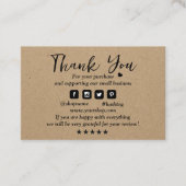 クラフト紙カスタムロゴ感謝していユー名刺 名刺 (正面)