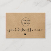 クラフト紙カスタムロゴ感謝していユー名刺 名刺 (裏面)