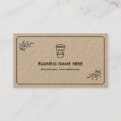 クラフト紙カフェコーヒーショップあなたのロゴを追加 ロイヤリティカード (裏面)