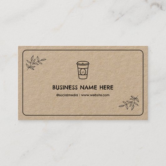 クラフト紙カフェコーヒーショップあなたのロゴを追加 ロイヤリティカード (裏面)