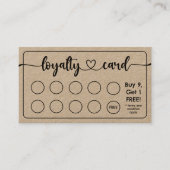 クラフト紙カフェコーヒーショップあなたのロゴを追加 ロイヤリティカード (正面)