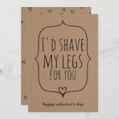 クラフト紙キュートハートおもしろいバレンティンデー シーズンカード (正面/裏面)