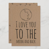 クラフト紙キュートムーンヴァレンティおもしろいンズデイ シーズンカード (正面/裏面)