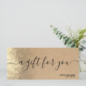 クラフト紙ギフト証明書ギフトカード追加ロゴ (スタンド正面)