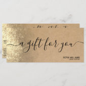 クラフト紙ギフト証明書ギフトカード追加ロゴ (正面/裏面)