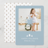 クラフト紙クリスマスツリー&スノーフレーク1写真 シーズンカード (正面/裏面)