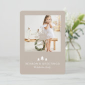 クラフト紙クリスマスツリー&スノーフレーク1写真 シーズンカード (スタンド正面)