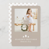 クラフト紙クリスマスツリー&スノーフレーク1写真 シーズンカード (正面/裏面)