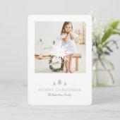 クラフト紙クリスマスツリー&スノーフレーク1写真 シーズンカード (スタンド正面)